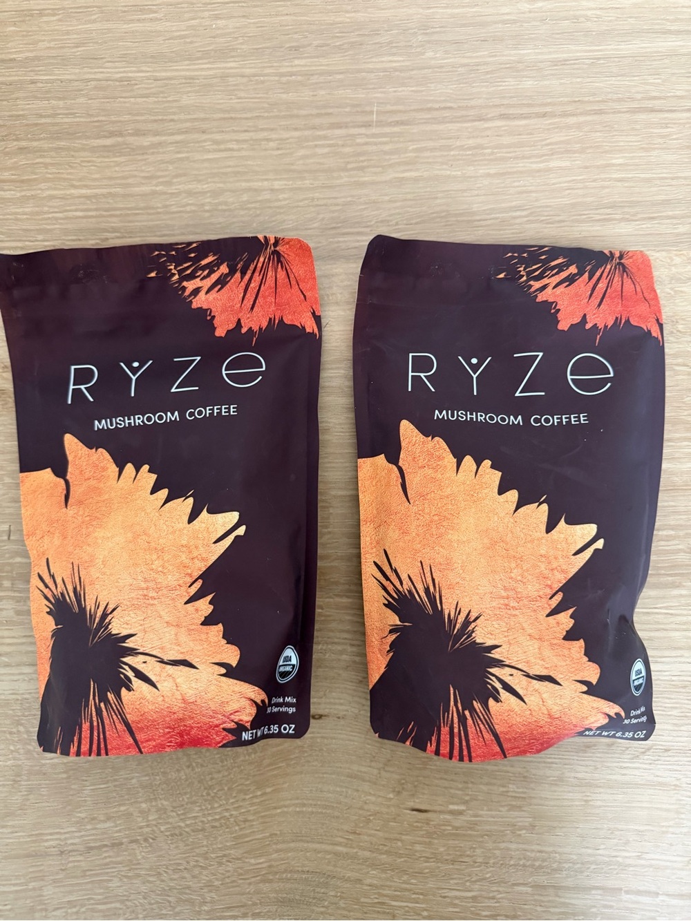 RYZE Mushroom Coffee – 2 bags with 30 Servings each– 6.3 oz each